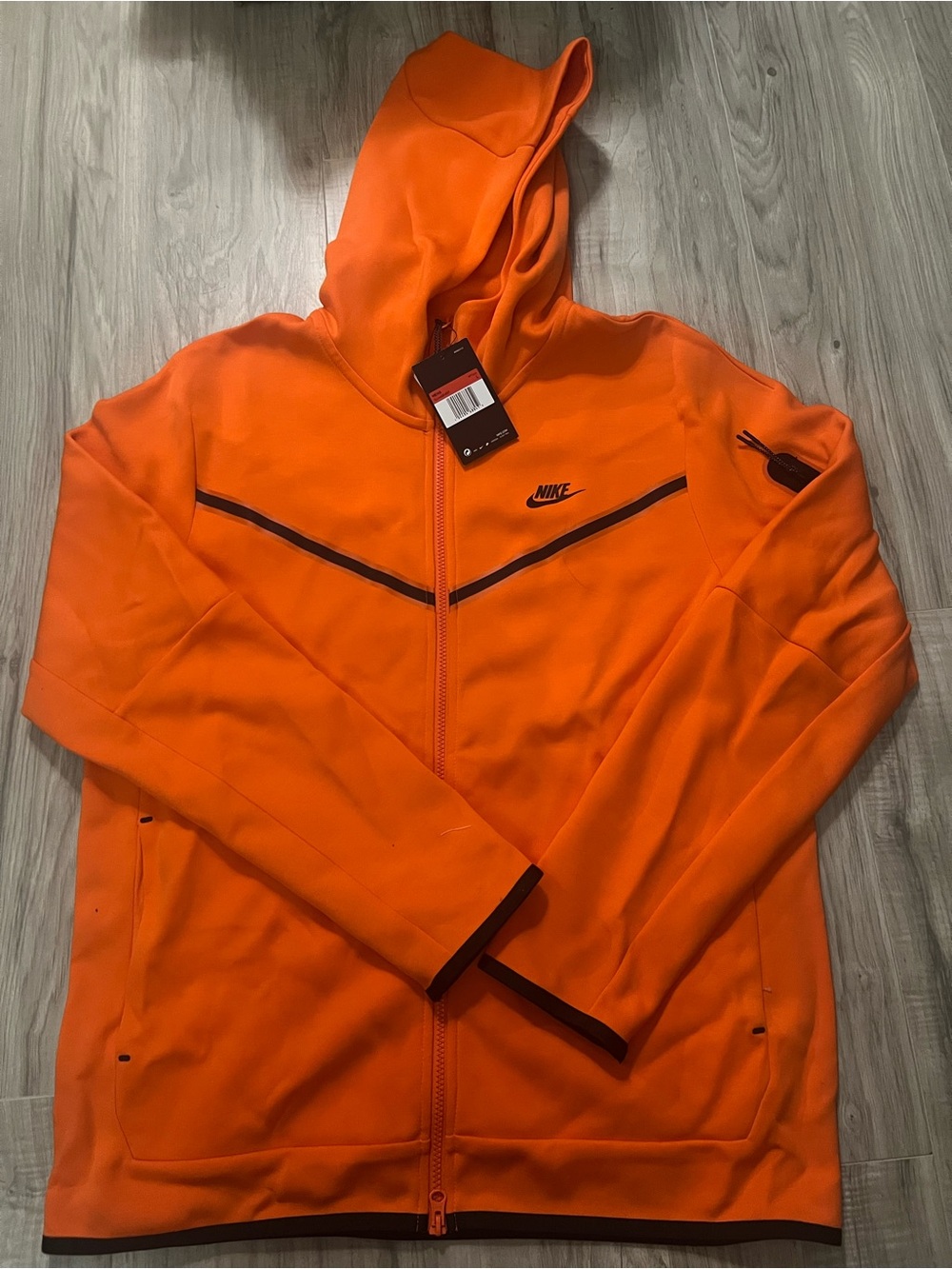 Nike Men’s Bright Orange Full-Zip Tech Fleece